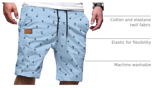 Image of JMIERR Mens Cotton Stretch Shorts Casual Drawstring Twill Chino Shorts