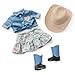 Our Generation - Posable 18 Inch Cowgirl Doll, Realistic Hazel Eyes and Long Blonde Hair, Western-Inspired Outfit and Horse Care Accessories - Pretend Play