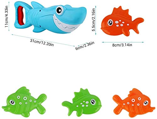 2023 Upgraded Shark Bath Toys Baby Pool Bathtub Toys Shark Grabber With Teeth Biting Action Include 4 Toy Fish Shark Swim Toys Bath Toys No Mold For Kids Boys Girls Toddlers Ages 3 4 5 6 7 8 #TOP7