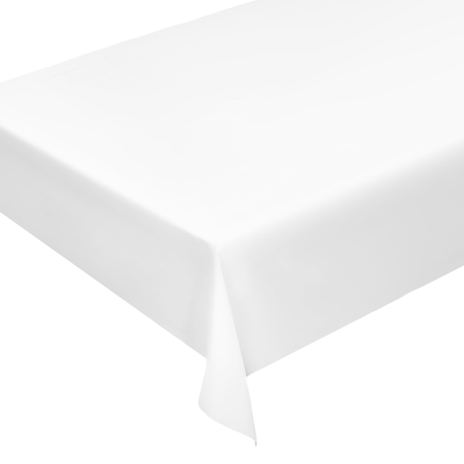 Lot de 10 nappes lavables - 260 cm × 153 cm - Blanc - En 100 % polyester - Avec protection anti-taches - Durable - Résistant aux rayures - Pour salon, salle à manger, balcon, jardin
