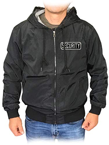 Gs-eagle For Men's Security Embroidery Patched Zip Up Black Hoodie Jacket2