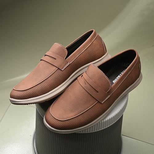 Image of Centrino Commute Loafers for Man | Shoes for Men Stylish | Casual Slip-On Lightweight Moccasins | Cushioned Insole | Comfortable Hand-Stitched Design | Mens Loafer Shoes for Office & Daily Travel Wear (8101)
