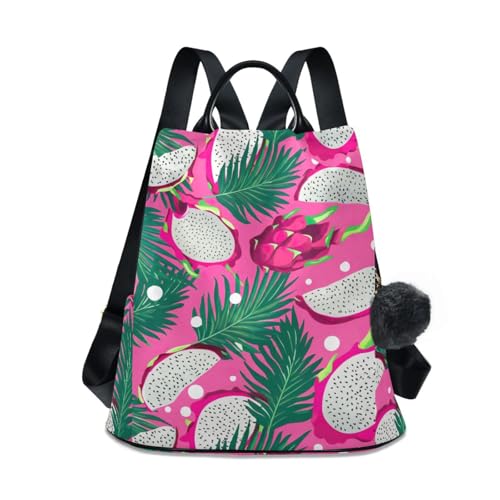 Sac à dos élégant femme motif fruits du dragon avec double portage