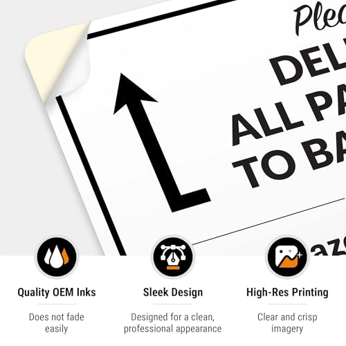 Image of Package Delivery Sign, Delivery Instructions All Package To Back Door Sign, 10x7 Inches, 4 Mil Vinyl Decal Stickers Weather Resistant, Made in USA