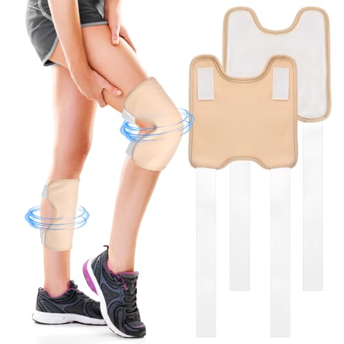 Heclia Upgraded Castor Oil Pack Wrap Larger Knee Knee Castor Oil Pack Wrap 2PCS Organic Cotton Caster Oils Compress Pads for Elbow Reusable with Adjustable Elastic Strap Waterproof Anti Oils Leak