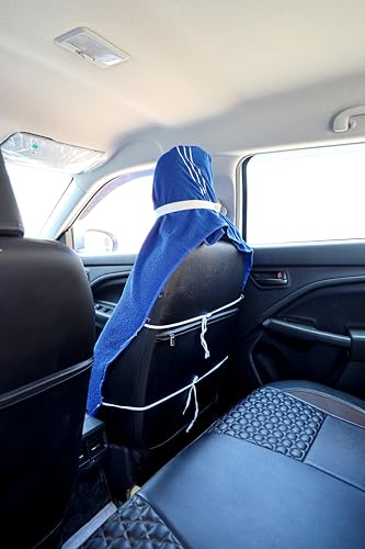 Image of ROMAN HOME 100% Superfine Cotton Solid Large Luxury Office Chair Towel with Tie Knot 450 GSM - (Pack of 1) Original Product AS PER Picture Shown (1, car Blue)