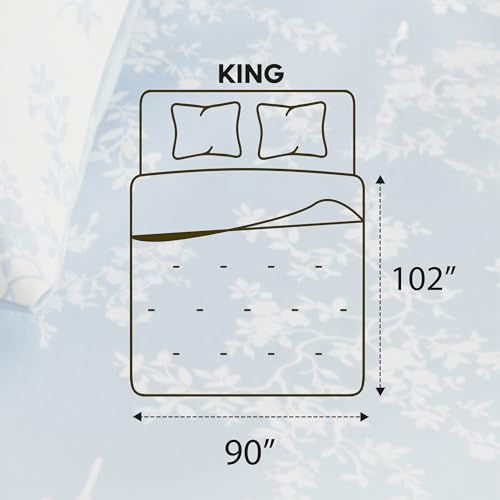 Image of Utopia Bedding 3 Pc King Comforter Set, Printed Comforter, Sky Petal | Comforter Set Includes Comforter (90x102) Inches, 2 Shams (20x36) Inches. Soft Microfiber Down Alternative, Machine Washable.