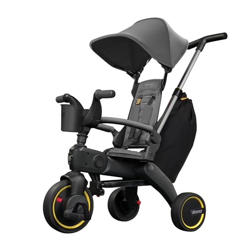 Image of Doona Liki Trike S3, Greyhound - 5-in-1 Compact, Foldable Tricycle - Suitable for Toddlers 10 to 36 Months