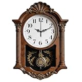 CONCHLERY Retro Style Wall Clock Irregular Shape Decorative Brown Wall Clock Non-Ticking Clock for Home Office Decoration, 16.14×11.57 inch