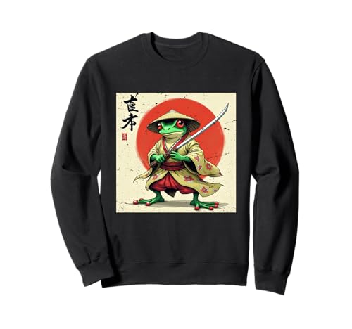 Samurai Frog Toad Ukiyo-e Ink Warrior Art Japanese Frog Art Sudadera