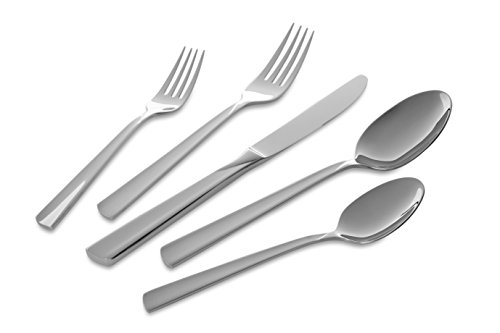 Culina Verano 20 Pcs Flatware For 4 18/10 Stainless Steel Silverware, Mirror Finish #TOP6
