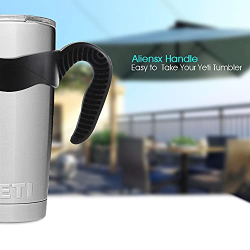 Aliensx Tumbler Handle For Yeti Rambler Cup, Anti Slip Travel Mug Grip Cup Holder For Stainless Steel Tumblers, Yeti, Ozark Trail, Rtic, ,Sic And More Tumbler Mugs Bpa Free (Black, 20Oz) #TOP4