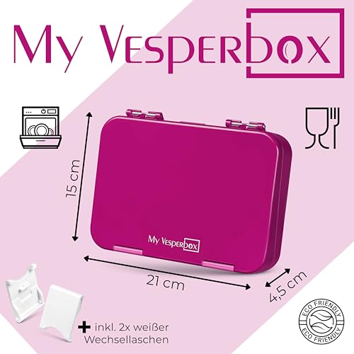 Foto von My Vesperbox® Brotdose für Kinder mit Fächern [LEN] - Lunchbox mit Trennfächern - Bento Box - Jausenbox - Brotzeitbox für Schule & Kindergarten - Vesperdose für Jungen & Mädchen
