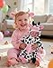 BABESIDE Baby Doll Girl - 17-Inch Soft Body Realistic Baby Doll with Blue Eyes and Cow Outfit Lightweight Real Life Baby Dolls for 3 4 5 6 7 8 9 Years Girl Birthday Gifts, Pretend Play and Christmas