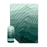 Rumpl Original Puffy Blanket - Warm, Water-Resistant Camping Blanket with 100% Recycled Synthetic Insulation, 52"x75", Original Puffy V2, Cascade Fade - Green