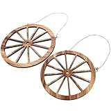 Decorazione a forma di ruota: progettata a forma di ruota di carro, questa decorazione da parete è perfetta per aggiungere un tocco vintage e rustico al tuo giardino o alla tua casa, artigianato western