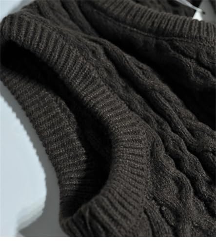 Men Vintage Twisted Textured V-Neck Sweaters Vest Sleeveless Solid Casual Warm Waistcoat3