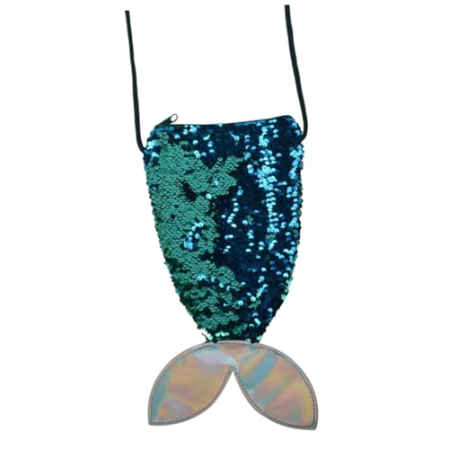 LALADEFIEE Borsa a Tracolla Paillettes Multicolore Design a Coda Di Sirena, Borsa Porta Telefono e Monete Per Bambini, Resistente e Comoda, Per Uso Quotidiano e Regalo Per Ragazze