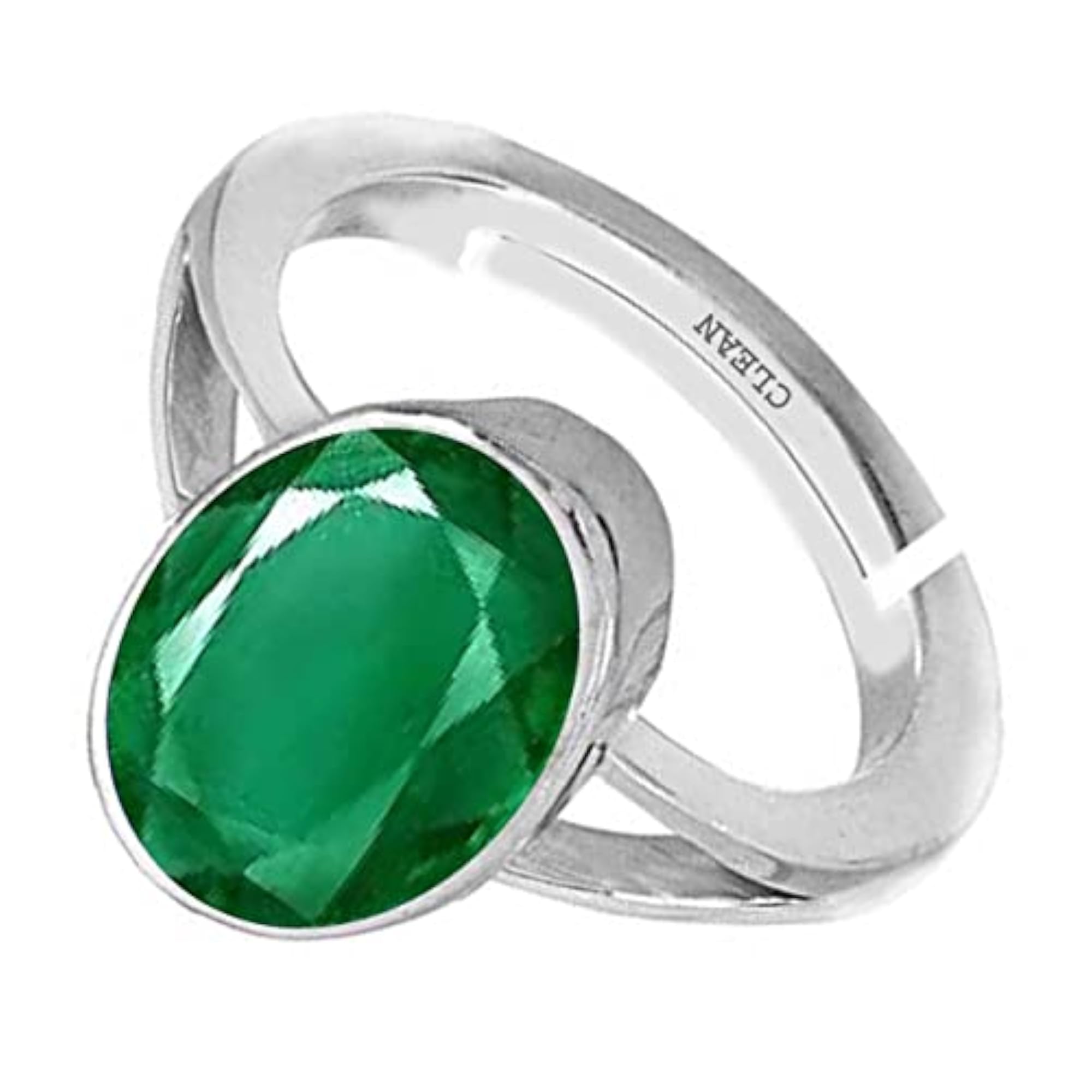 Emerald 5.25 Ratti Adjustable Ring in 925 Sterling Silver