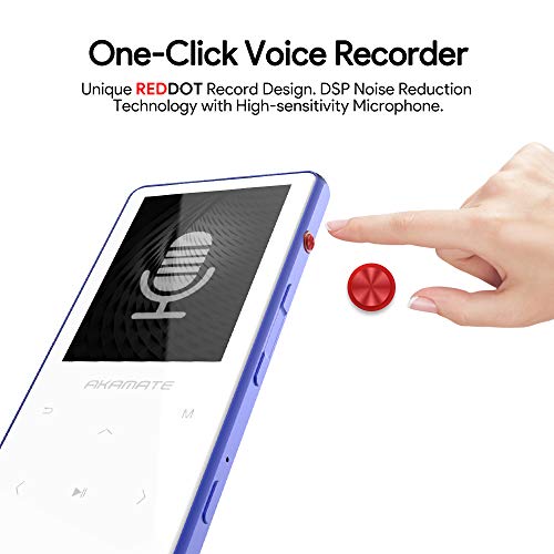 MP3 Player, 16GB Player with Bluetooth 4.2, Music Player with FM Radio, One Click Recording, 2.4" Screen, Built-in Speaker, HiFi Lossless Sound, Support up to 128GB(Earphone, Sport Armband)