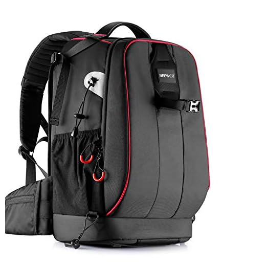 Neewer Pro Camera Case Waterproof Shockproof Adjustable Padded Camera Backpack Bag with Anti-Theft Combination Lock for DSLR DJI Phantom 1 2 3 Drone/Tripods/Flash/Lens and Other Accessory (Red Inner)