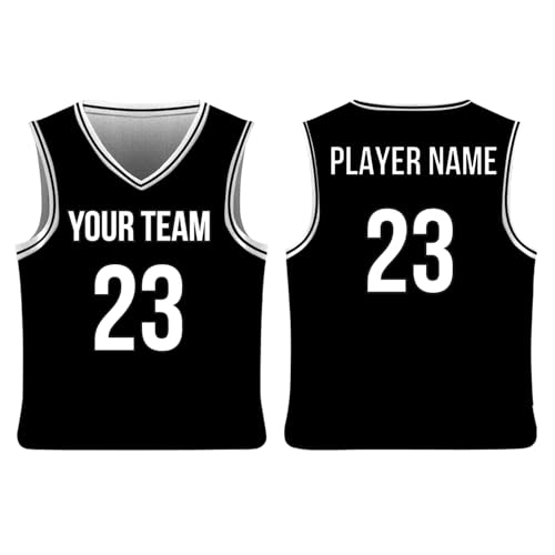 SGS SPORTS GEAR SWAG College Style Basketball Jersey, Personalized Reversible Jersey Name or Number, Sleeveless Imported Shirt and Jersey for Men Women Youth and Kids, White - Black