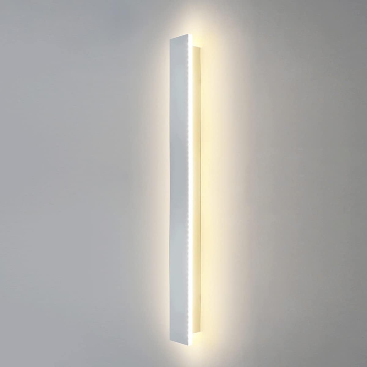 ZTWLEED 24W Aplique Pared Interior LED, 60CM Apliques Pared Blanca,RA≥85 Tricolor Regulable Lampara Pared,Lámpara de Pared Largo para Dormitorio Sala Escalera Pasillo AC175-265V
