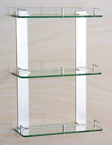 Étagère en verre à trois couches et porte-serviettes GZ pour douche