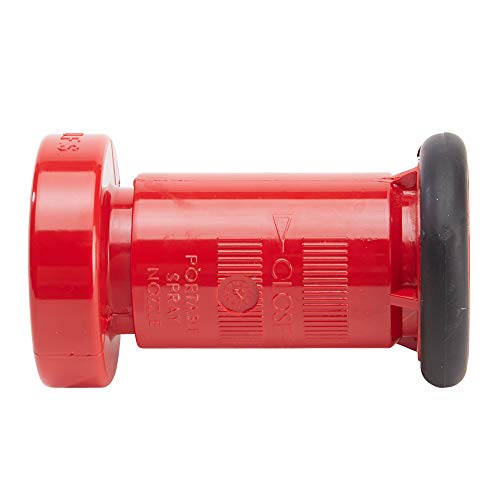 Heavy Duty Plastic 2" Fire Nozzle (NPSH) with Durable Rubber Bumper - Red - Thumbnail 3