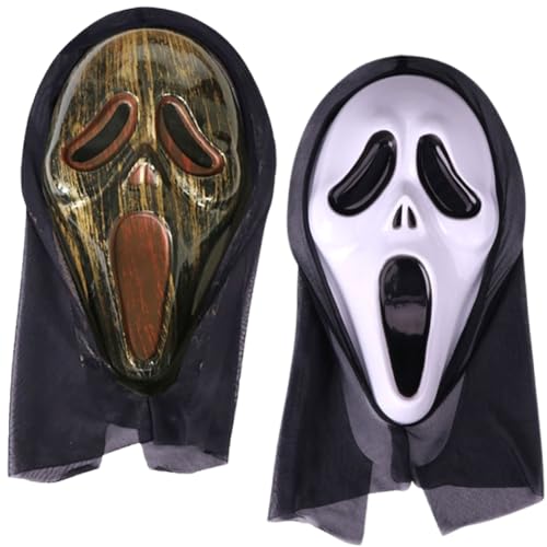 Danbghyuo 2 peças máscara de Halloween, máscaras de vampiro para, para Halloween, terror festas temáticas e bailes de máscaras