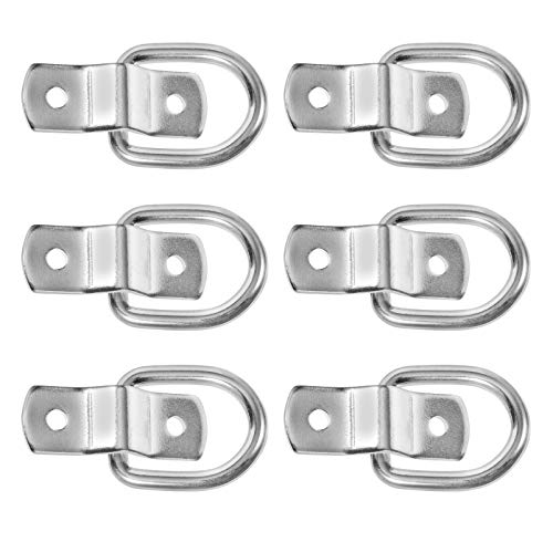 ULTECHNOVO 3 Juegos Anillo De De Camión Bucle Empotrado Estante Deber Trinquete Tornillo Soldar Ganchos De Amarre Para Remolque Inoxidable Cerraduras Planchar Silver 6 Piezas * 3
