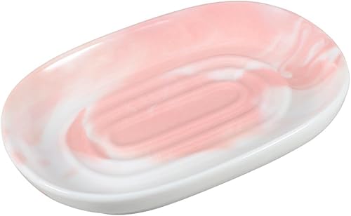 Miniatura 9 de Jabonera de cerámica hecha a mano, jabonera decorativa con texturas únicas de mármol, soporte antideslizante para barra de jabón para baño y cocina