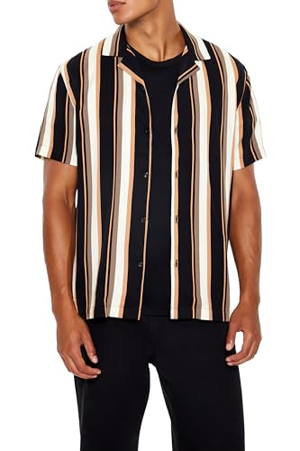 Chemise rayée homme rayonne fluide vêtements été décontracté