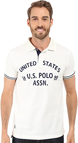 U.S. Polo Assn. Men's Slim-Fit Flocked Logo Pique Polo Shirt
