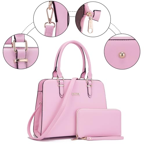 Image of Qiyuer Satchel Purses For Women Handbag And Wallet Set Tote Bag | Premium Vegan Leather,Matching Wallet,RFID Blocking,Work,Casual