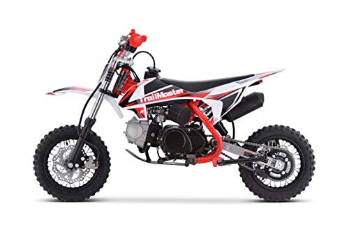 Trailmaster TM10 Kids Dirt Bike 110cc Semi Auto, Semi Automatic 4 Speed, 25 inch seat Height, 10 inch Rims (Red)
