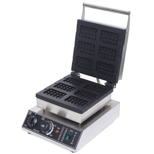 LYNICESHOP Waffle Stick Maker, 110V 1500W Nonstick Waffle Maker 6 Pcs Rectangle Waffle Baker Machine 50~300? Temp Control Stainless Steel Commercial Waffle Maker Machine for Home