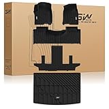 3W Floor Mats & Cargo Liner for 2021-2026 Chevy Suburban (Only 7 Seats (Not Fit 8/9 Seats) / Yukon XL (Not Fit Yukon) /Escalade ESV 7 Seat, TPE All Weather Custom Fit Full Set Car Liner,Bucket Seat