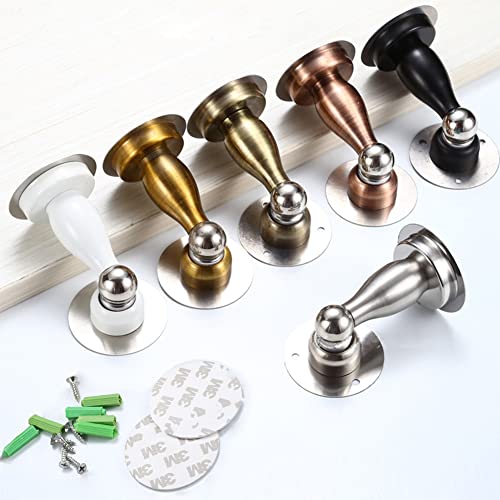 Batente de porta magnético de metal autoadesivo sem perfuração, para-choque de porta de parede para