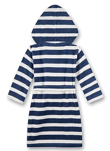 Sanetta Jungen-Bademantel blau gestreift | Gemütlicher Kinderbademantel – Ansicht 3