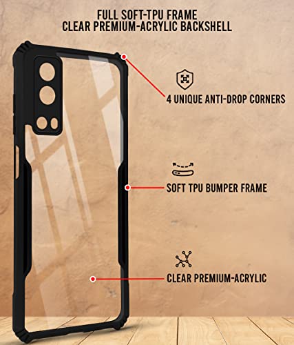 Image of Jkobi Back Cover Case for Vivo iQOO Z3 5G (Crystal Glass Back | Camera Protection | Shockproof Bumpers | Professional Black)