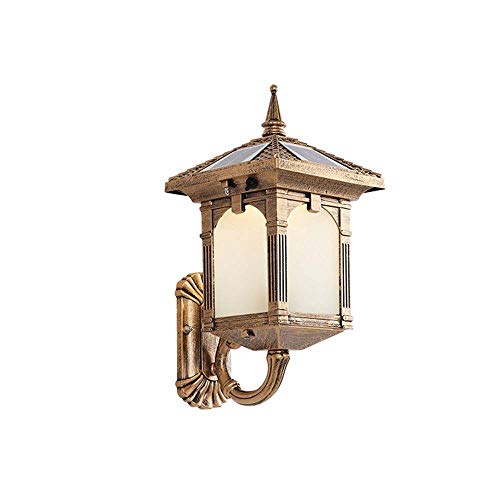 Preisvergleich Produktbild LXZSP European Outdoor Retro Regenschutz Antirust Wandleuchte Schalter Glas außen Aluminiumdruckguss Wandleuchte für Terrasse Balkon Innenhof Dekoration Wandbeleuchtung, geeignet für Innenhof Deko
