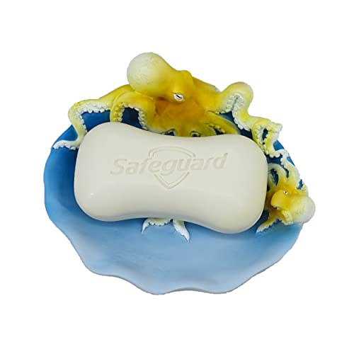 Yhhresinking Resin Octopus Mother And Baby Soap Dish Beach, Bathroom Accessory,Ocean Theme Octopus Family Bathroom Decor,Coastal Decor (Ocean Blue) #TOP25