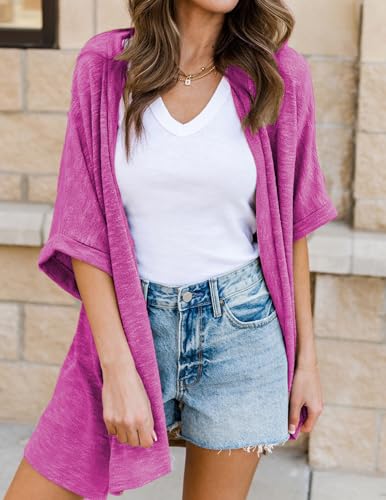 Image of Yekaty Lightweight Cardigans for Women Casual Summer Short Sleeve Cardigan Open Front Beach Coverups 2026