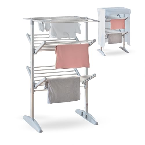 Minky Vertex Tower SureDRI Heated Airer with Cover. 15m Drying Space and 14Kg Capacity. Electric Drying Rack, Fast Drying Heated Clothes Airer. Compact & Portable Electric Clothes Dryer