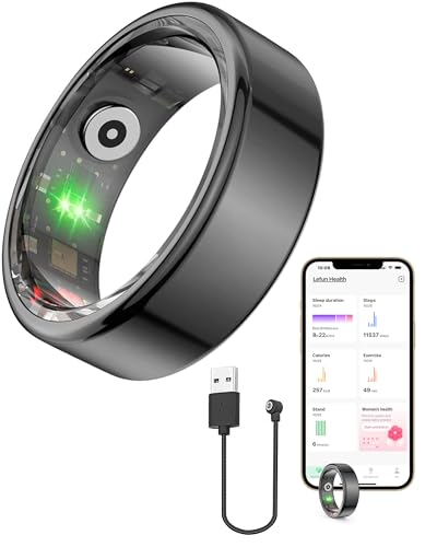 Vital Health Smart Ring for Women Black Vital Health Ring Smart Rings for Men with Fitness Tracking, Sleep Monitor, Activity Tracking, App (Size 7)