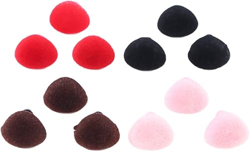 Miniatura 4 de 10 piezas de nariz de seguridad de plástico, forma de triángulo flocado, nariz de seguridad con arandelas para oso de peluche, marionetas y