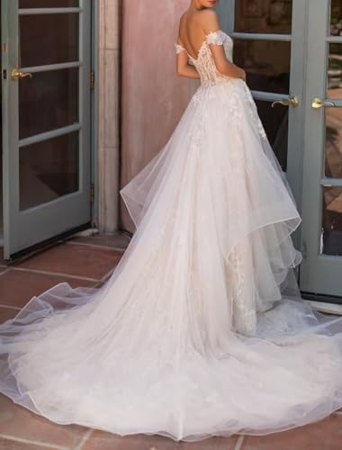 Yuxin High Neck Long Sleeves Wedding Dresses for Bride 2025 Lace Ball Gown Wedding Gowns Bridal Dresses with Train Yx0342