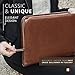 Premium Maruse Leather Portfolio Padfolio - Executive Folio for Men and Women with Zipper, Folio Document Organizer, Laptop Sleeve, iPad Case and Folder - Made in Italy, Brown