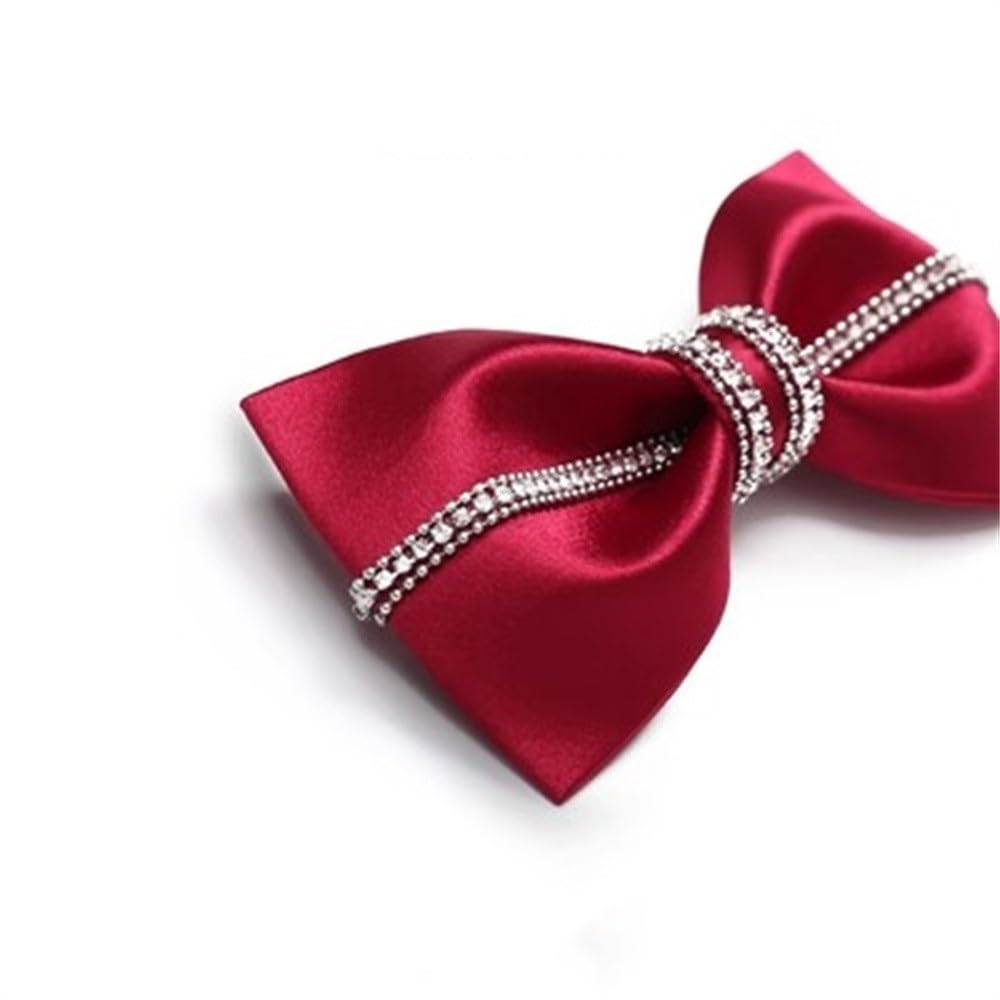 Papillon Uomo Abito da sposo da sposa con diamanti Flash, papillon da uomo bordeaux